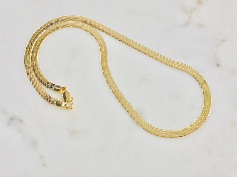 Ready to Wear Finished Herringbone Chain 18K Gold Filled 4mm Etsy