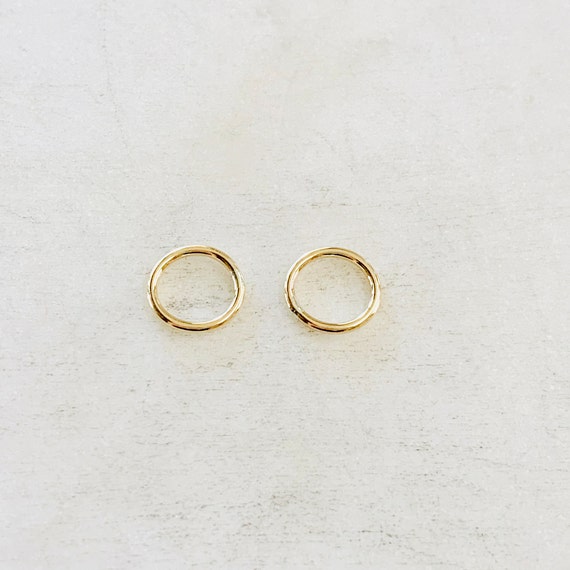 2 Pieces 8.5mm Shiny Gold  Smooth Connector Ring Open Circle Charm 14K Gold Filled Permanent Jewelry