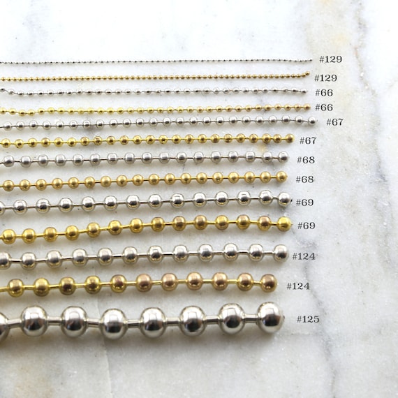 3 Feet Base Metal Gold or Silver Plated Ball Chain Dog Tag Chain Choose Your Size Ball Chain Etsy Canada