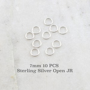 10 Pieces 7mm 19 Gauge Sterling Silver Open Jump Rings Charm Links Jewelry Making Supplies Sterling Findings