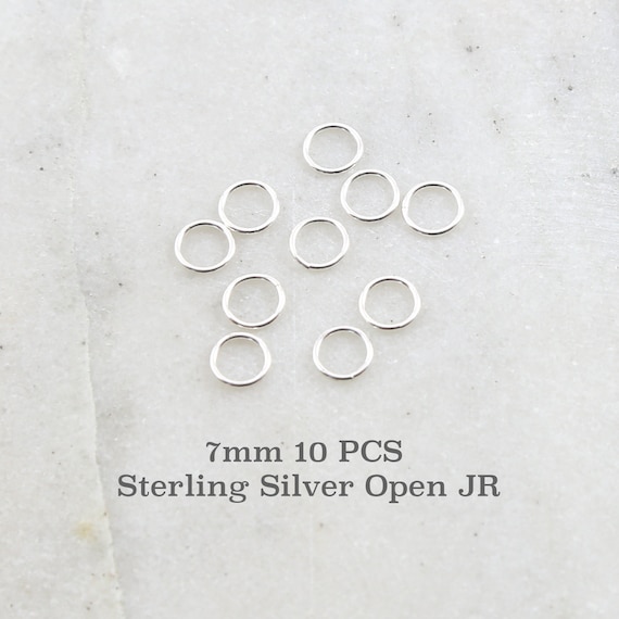 10 Pieces 7mm 19 Gauge Sterling Silver Open Jump Rings Charm Links Jewelry Making Supplies Sterling Findings