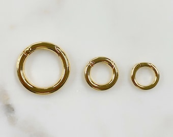 Simple Gold Plated Round Lever Gate Clasp Choose Your Size Small, Medium, or Large Jewelry Making Supplies Clasp Findings