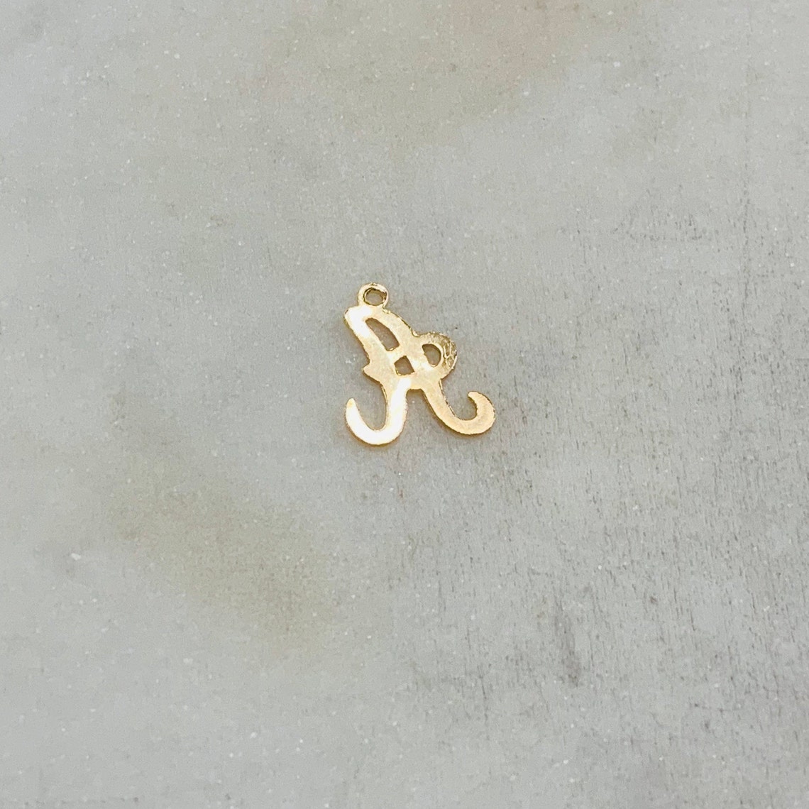 14K Gold Filled Alphabet Script Letter Cut Out Charm Pendant Choose ...