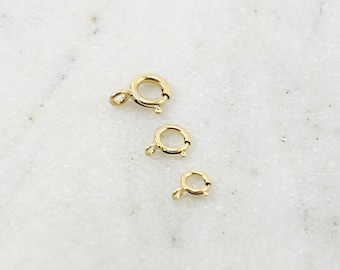 10 pièces Fermoir anneau à ressort fermé rempli d'or 14 carats 3 tailles Choisissez votre taille 7 mm, 6 mm, 5 mm Accessoires pour la fabrication de bijoux Apprêts de chaîne