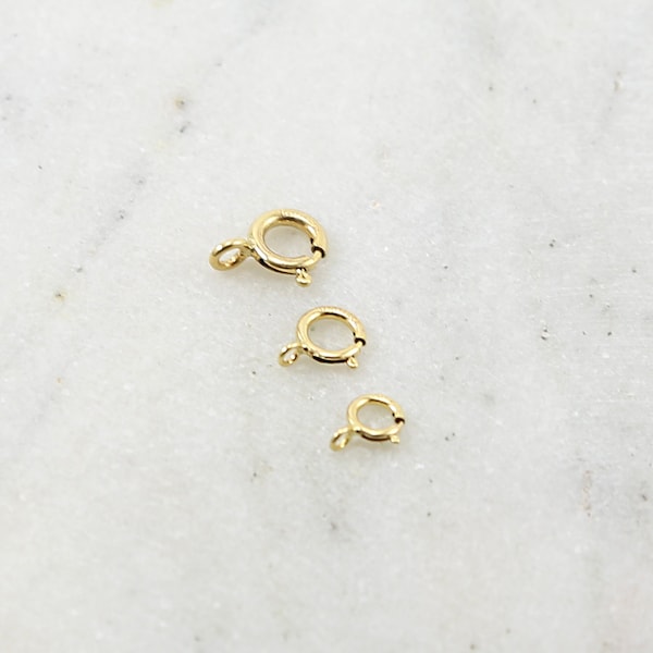 10 Pieces 14K Gold Filled Closed Spring Ring Clasp 3 Sizes Choose your Size 7mm, 6mm, 5mm Jewelry Making Supplies Chain Findings