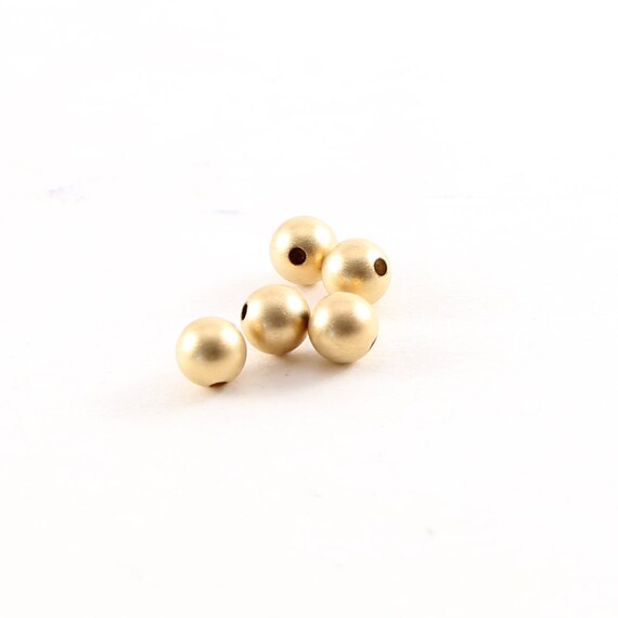 5 Pieces 4mm Smooth Matte Gold Seamless Round 14K Gold Filled Spacer Beads