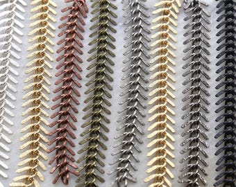 Base metal plated herringbone chevron unique choker chain in 8 finishes /bulk unfinished chain by the foot