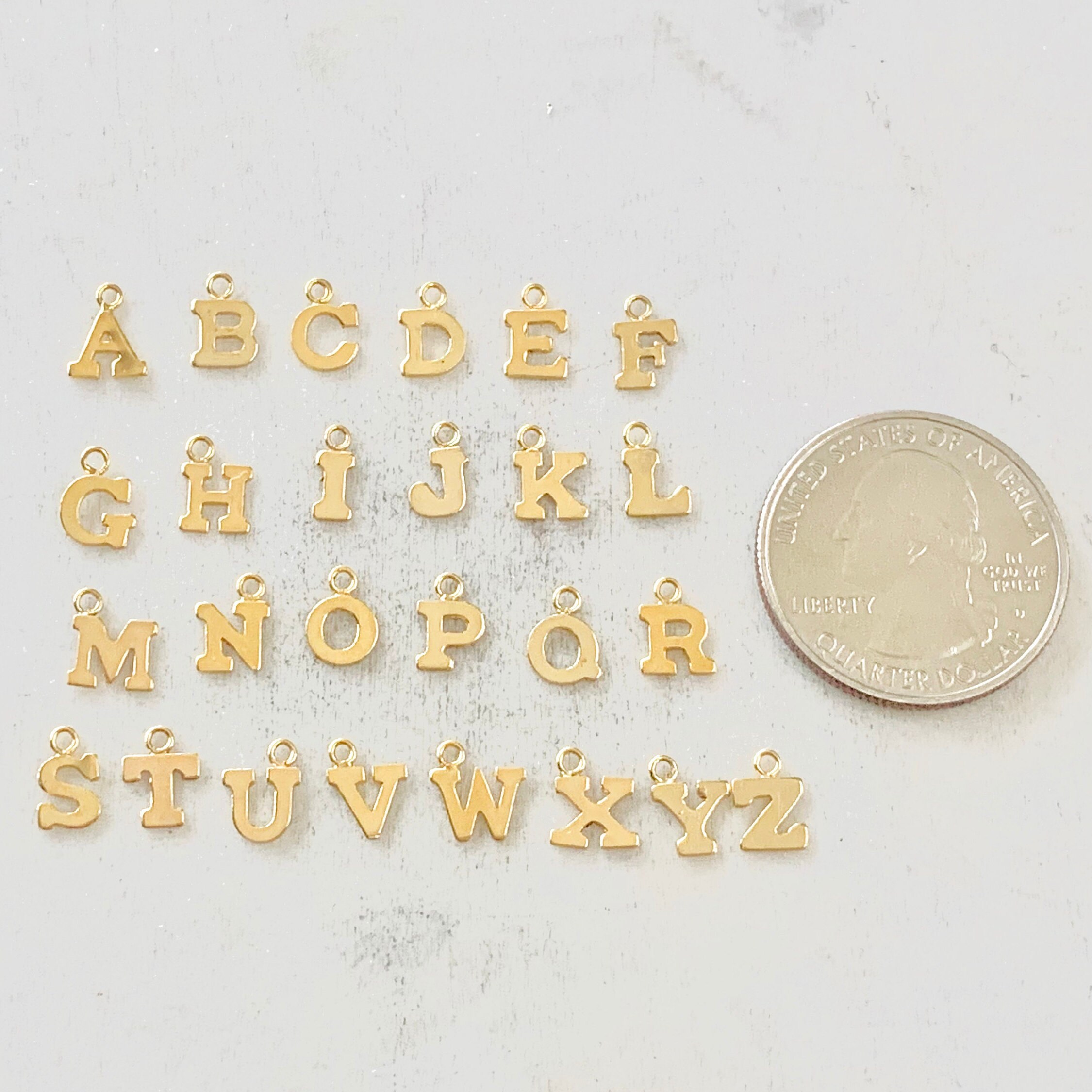 Wholesale Charms - 14k Gold Filled Initial Block Letter Charm Drop A - Z  Alphabet Letter Drop Charm Pendant Personalized Charm GOLD ALPHABET, 438 –  HarperCrown