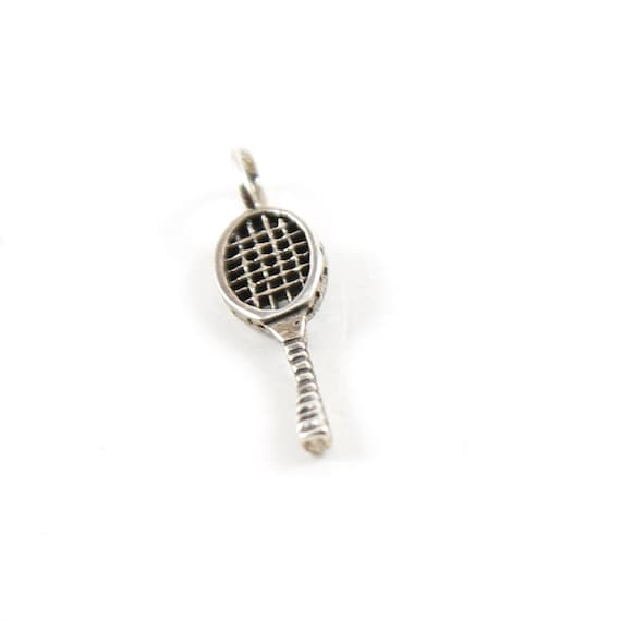 Sterling Silver Tennis Racket Charm Sport Athlete Pendant