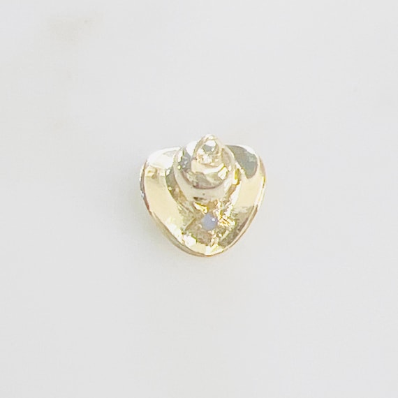 Cute Cowboy Hat Charm Gold Plated with Cubic Zirconia Small Texas Western Cowboy Charm, Horse Lover, Cowboy Hat Drop Pendant Charm