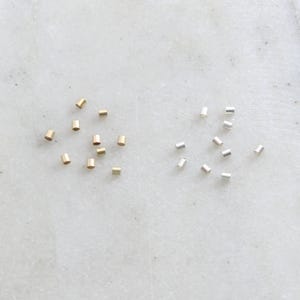 10 pieces crimp bead tube 2mm x 2mm 925 sterling silver or 14k gold filled  stringing bead supplies