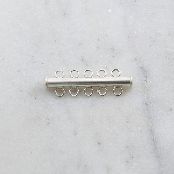 5-Strand Slide Clasp in Sterling Silver Jewelry Making Supplies Chain Findings