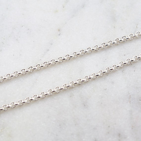 3mm Solid Thick Durable Strong Sturdy Sterling Silver Belcher Rolo Chain  / Sold by the Foot / Bulk Unfinished Chain