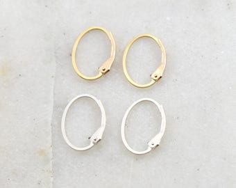 1 pair endless oval leverback earring hooks earring component in sterling silver or 14k gold filled