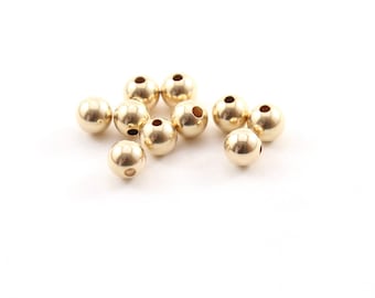 10 pieces 5mm smooth seamless round 14k gold filled spacer beads