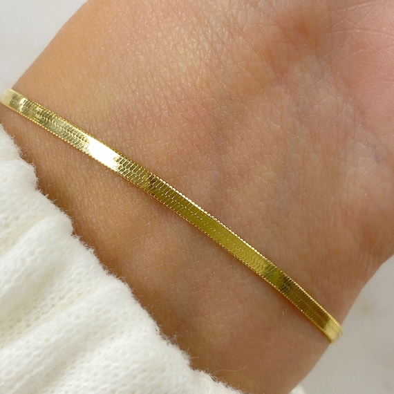 Ready To Wear Gold Plated Herringbone Bracelet