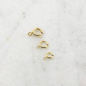 10 pieces 14k gold filled closed spring ring clasp 3 sizes choose your size 7mm, 6mm, 5mm jewelry making supplies chain findings