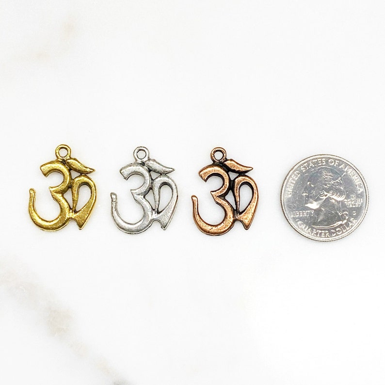 Large Ohm Om Pewter Necklace Charm Buddha Mantra Yoga Etsy