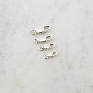 Sterling Silver .925 Rectangle Lobster Clasp Choose your Size 13.75mm x 11.75mm, 10.25mm, 8.25mm Jewelry Making Supplies Chain Findings image 1