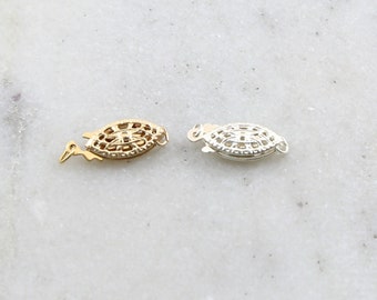 Fermoir hameçon ovale filigrane simple brin 6 mm x 15 mm en argent sterling ou or 14 carats, accessoires de fabrication de bijoux, accessoires de chaîne