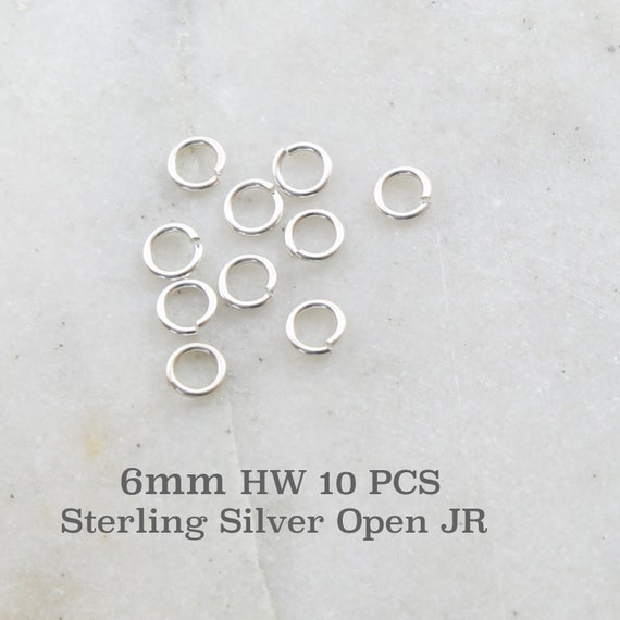 10 Pieces 6mm Heavy Weight 18 Gauge Sterling Silver Open Jump Rings Charm Links Jewelry Making Supplies Sterling Findings