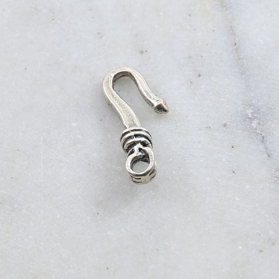 Thick Sturdy Heavy Duty Sterling Silver Hook Clasp with Coil Design Jewelry Making Supplies Chain Findings