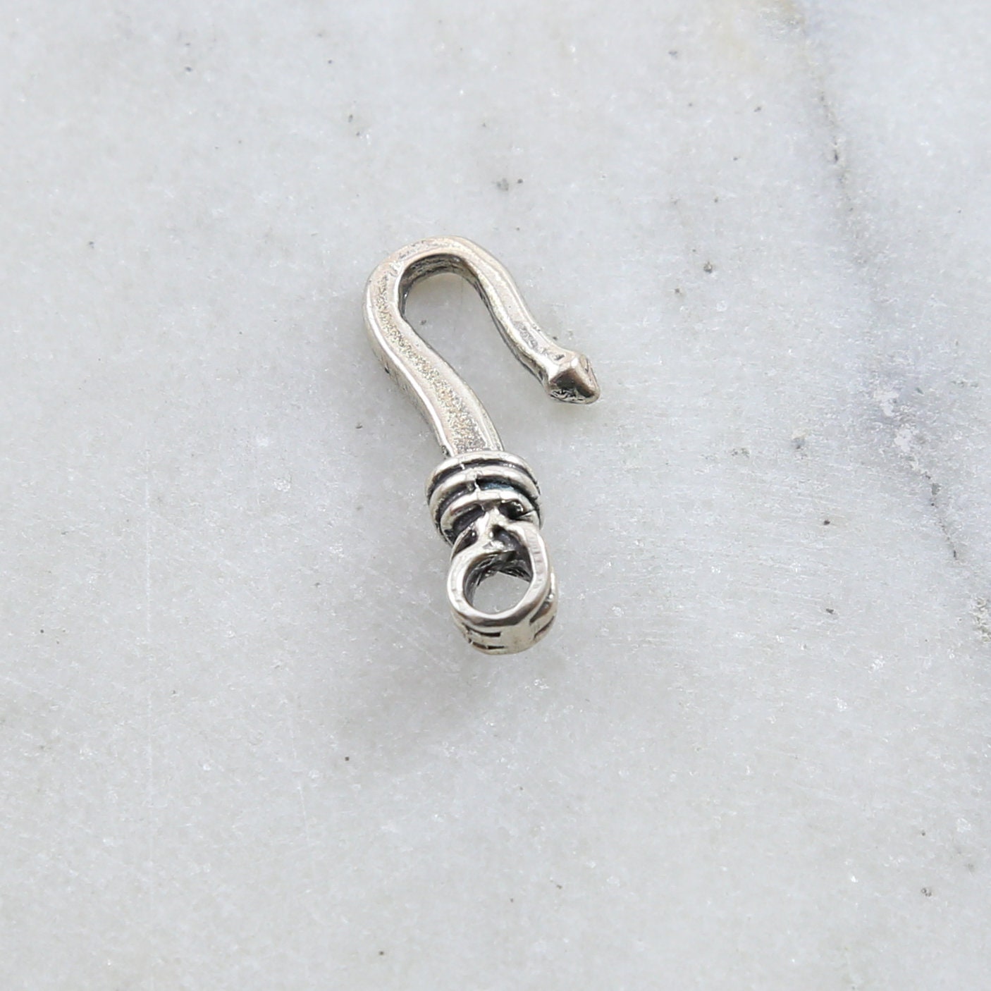 Thick Sturdy Heavy Duty Sterling Silver Hook Clasp with Coil Design Jewelry  Making Supplies Chain Findings