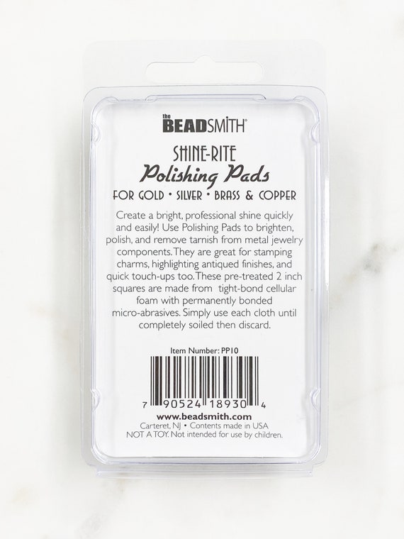 BeadSmith Shine Rite Polishing Pads – 10 Micro-Abrasive Foam Cloths For Jewelry & Craft