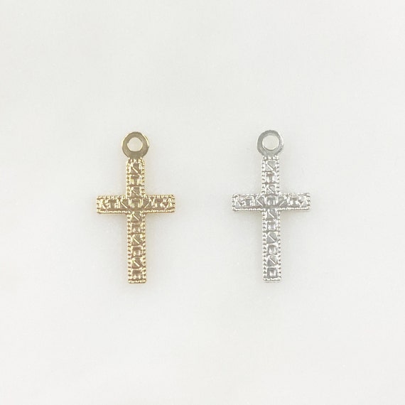 14k Gold Filled or Sterling Silver Small Detailed Cross Charm Choose Your Style Religious Charms Jewelry Making Supplies