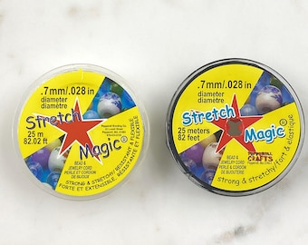 Stretch magic bead and jewelry cord .7mm 25 meter cord choose your color clear or black