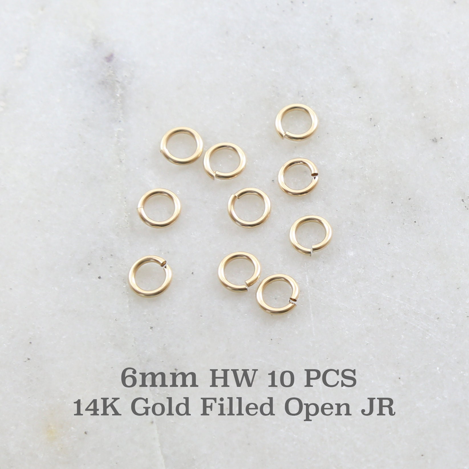 10mm 14 gauge 14k Gold Filled Open Hard Jump rings (10pcs/pk