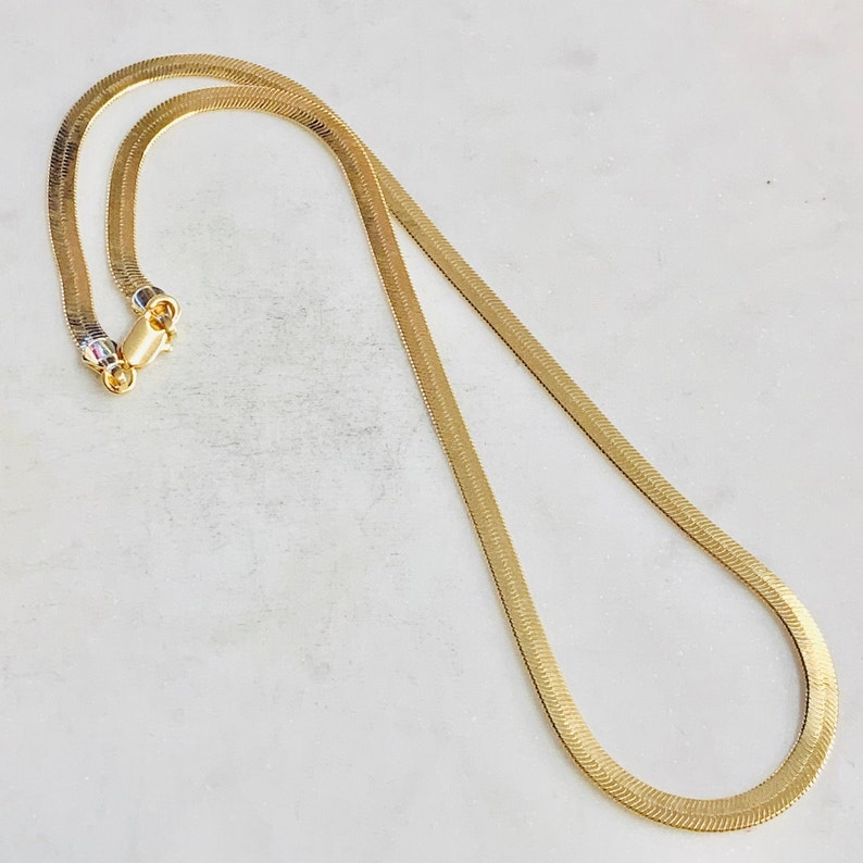 Ready to Wear Finished Herringbone Chain 18K Gold Filled 4mm Etsy