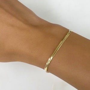 Ready to Wear 18kt Gold Filled 3mm Herringbone Bracelet image 1