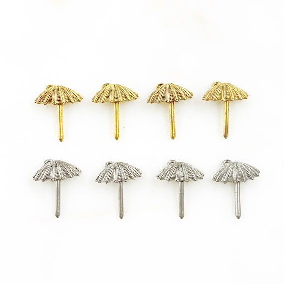 4 Piece Pewter Umbrella Charm Beach/Ocean Charms Choose Your Color Antique Gold or Antique Silver