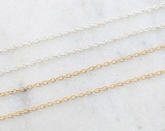 Dainty Textured Rope Cable Chain 14K Gold Filled or Sterling Silver Permanent Jewelry  / Sold by the Foot / Bulk Unfinished Chain