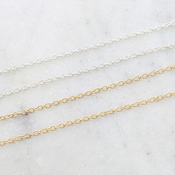 Dainty Textured Rope Cable Chain 14K Gold Filled or Sterling Silver Permanent Jewelry  / Sold by the Foot / Bulk Unfinished Chain