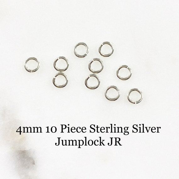 4mm 10 Piece Sterling Silver Jumplock Jump Ring Jewelry Making Supplies 