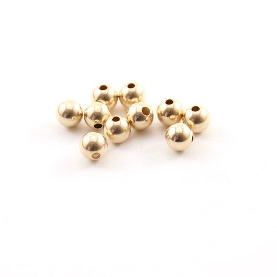 10 Pieces 5mm Smooth Seamless Round 14K Gold Filled Spacer Beads