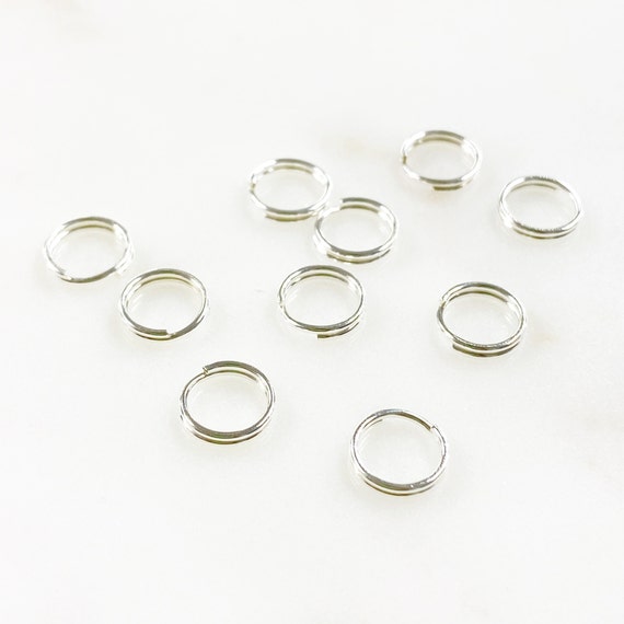 10 Piece Sterling Silver 8mm Split Rings Double Ring Jewelry Making Supplies And Tools