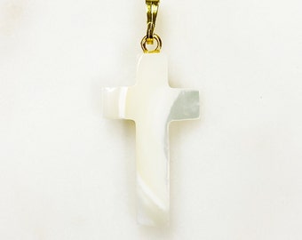 Mother Of Pearl Cross Charm Unique Religious Pearl Charm Jewelry Making Charms & Supplies