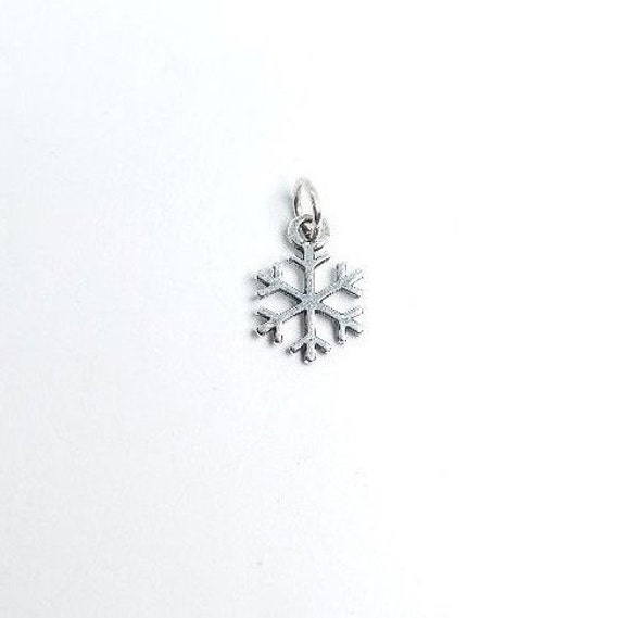 Sterling Silver Cut Out Snowflake Double Sided Winter Inspired Charm