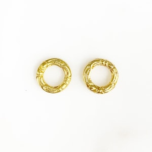 1 Piece Gold Vermeil Connector Ring Charm Choose Your Style Matte Gold or Shiny Gold Open Circle Connector Ring Charm