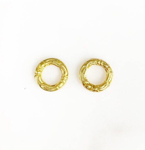 1 Piece Gold Vermeil Connector Ring Charm Choose Your Style Matte Gold or Shiny Gold Open Circle Connector Ring Charm