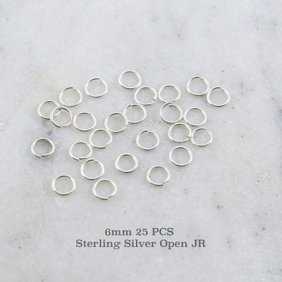 25 Pieces 6mm 20 Gauge Sterling Silver Open Jump Rings Charm Links Jewelry Making Supplies Sterling Findings