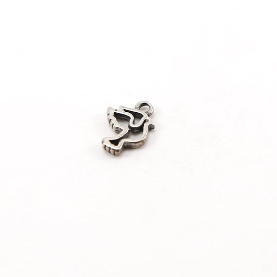 Sterling Silver Dove Sillouette Flying Bird Delicate Charm