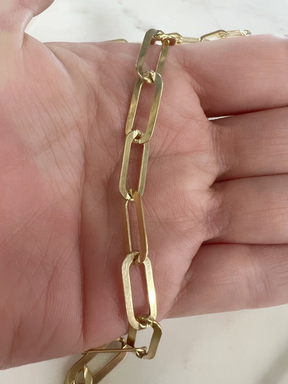 17mm x 8mm Thick Elongated Flat Drawn Rectangle Cable Box Chain Paperclip 14K GF Permanent Jewelry Sold By the Foot/ Bulk Unfinished Chain