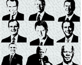 22 amerikanische Präsident Büsten Vektor Clipart Download | U.S. Presidents Download Cut File Jpg Download