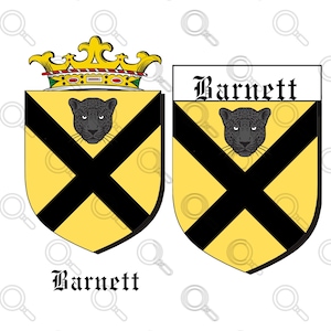 2 Barnett Family Coat of Arms files | Surname Barnett Family Crest Download Cut File  Download