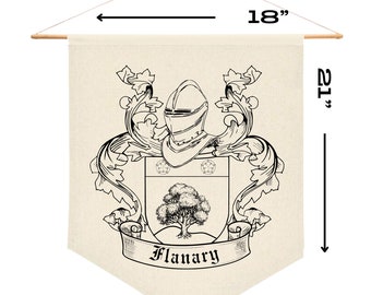Personalized Coat of Arms Hanging Wall Canvas Banner - Large Size - Family Crest Wall Art Decor Home Decor Party Decor Cosplay LARP