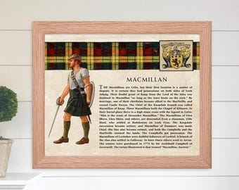 Clan MacMillan Schottische Clan Wand Kunst Vintage Schottische MacMillan McMillan Geschichte Poster Familiengeschichte Geschenk Historisches Schottland
